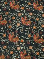 Black Digital Printed Georgette Floral Design Fabric ( 1 Mtr ) - Luxurion World
