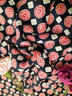 Black Digital Printed Velvet Fabric (1Mtr) - Luxurion World