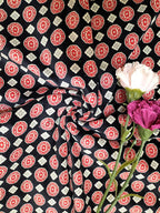 Black Digital Printed Velvet Fabric (1Mtr) - Luxurion World