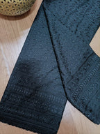 Black Embroiderded Chikankari Cotton Stitched Pant - Luxurion World