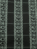 Black Embroidered Chikankari Cotton Fabric (1 Mtr) - Luxurion World