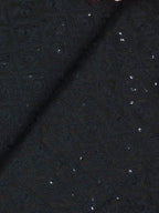 Black Embroidered Chikankari Georgette Sequins Work Fabric ( 0.75 Mtr ) - Luxurion World