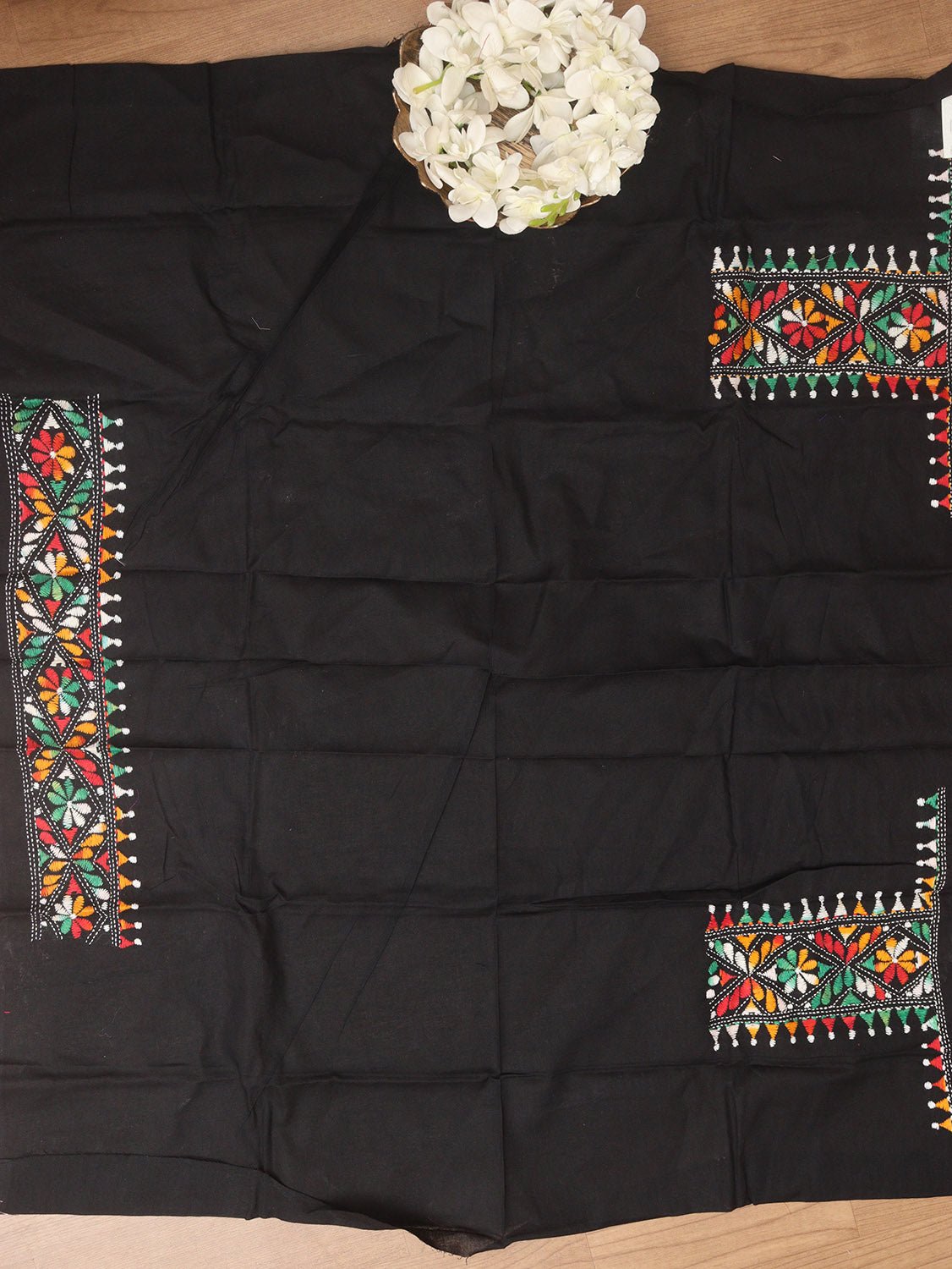 Kantha Embroidered Silk Blouse Material