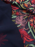 Black Embroidered Kashmiri Aari Work Georgette Saree - Luxurion World