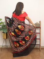 Black Embroidered Kashmiri Aari Work Georgette Saree - Luxurion World