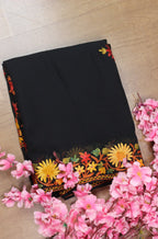 Black Embroidered Kashmiri Aari Work Georgette Saree - Luxurion World