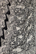 Black Embroidered Parsi Gara Georgette Floral And Bird Design Saree - Luxurion World