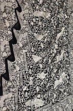Black Embroidered Parsi Gara Georgette Floral And Bird Design Saree - Luxurion World