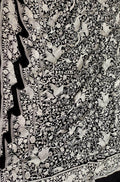 Black Embroidered Parsi Gara Pure Georgette Floral And Bird Design Saree - Luxurion World