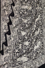 Black Embroidered Parsi Gara Pure Georgette Floral And Bird Design Saree - Luxurion World