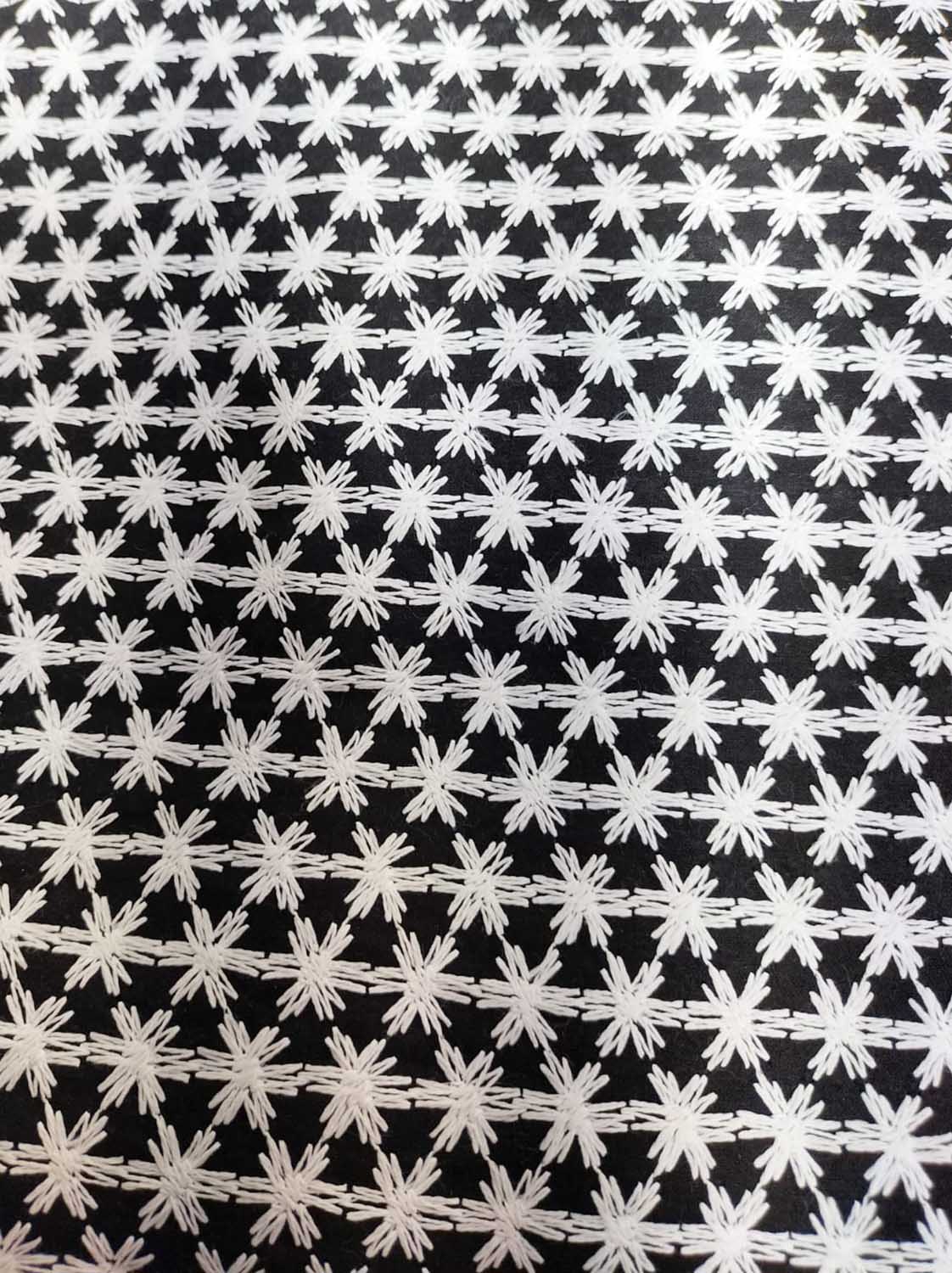 Black Embroidered Trendy Cotton Fabric ( 1 Mtr ) - Luxurion World