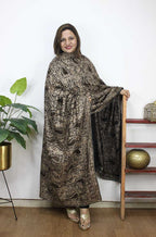 Black Embroidered Trendy Velvet Dupatta - Luxurion World