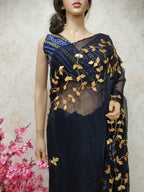 Black Gota Patti Chiffon Saree - Luxurion World