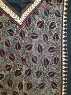 Black Hand Embroidered Kantha Cotton Unstitched Kurti - Luxurion World