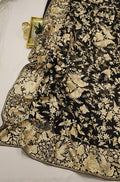 Black Hand Embroidered Parsi Gara Pure Georgette Saree - Luxurion World