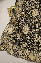 Black Hand Embroidered Parsi Gara Pure Georgette Saree - Luxurion World