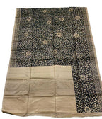 Black Hand Painted Madhubani Tussar Silk Saree - Luxurion World