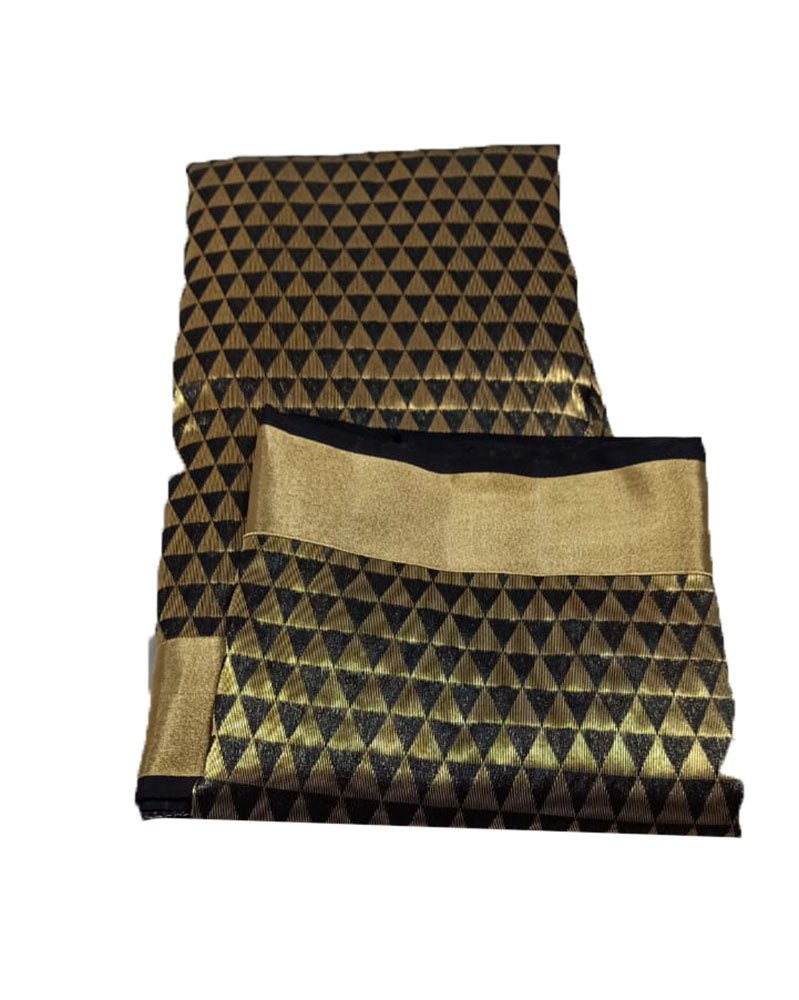 Black Handloom Chanderi Pure Silk Saree - Luxurion World