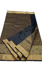 Black Handloom Chanderi Pure Silk Saree - Luxurion World