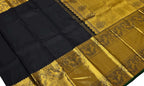 Black Handloom Kanjeevaram Pure Silk Saree - Luxurion World
