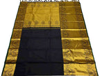 Black Handloom Kanjeevaram Pure Silk Saree - Luxurion World