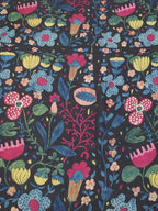 Black Pen Kalamkari Pure Silk Fabric ( 1 Mtr ) - Luxurion World