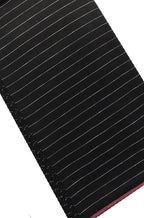 Black Pure Linen Stripes Design Fabric ( 1 Mtr ) - Luxurion World