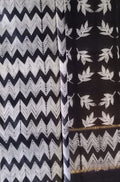 Black Shibori Cotton Silk Two Piece Unstitched Suit Set - Luxurion World