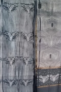Black Shibori Cotton Silk Two Piece Unstitched Suit Set - Luxurion World