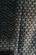 Black Shibori Cotton Silk Two Piece Unstitched Suit Set - Luxurion World