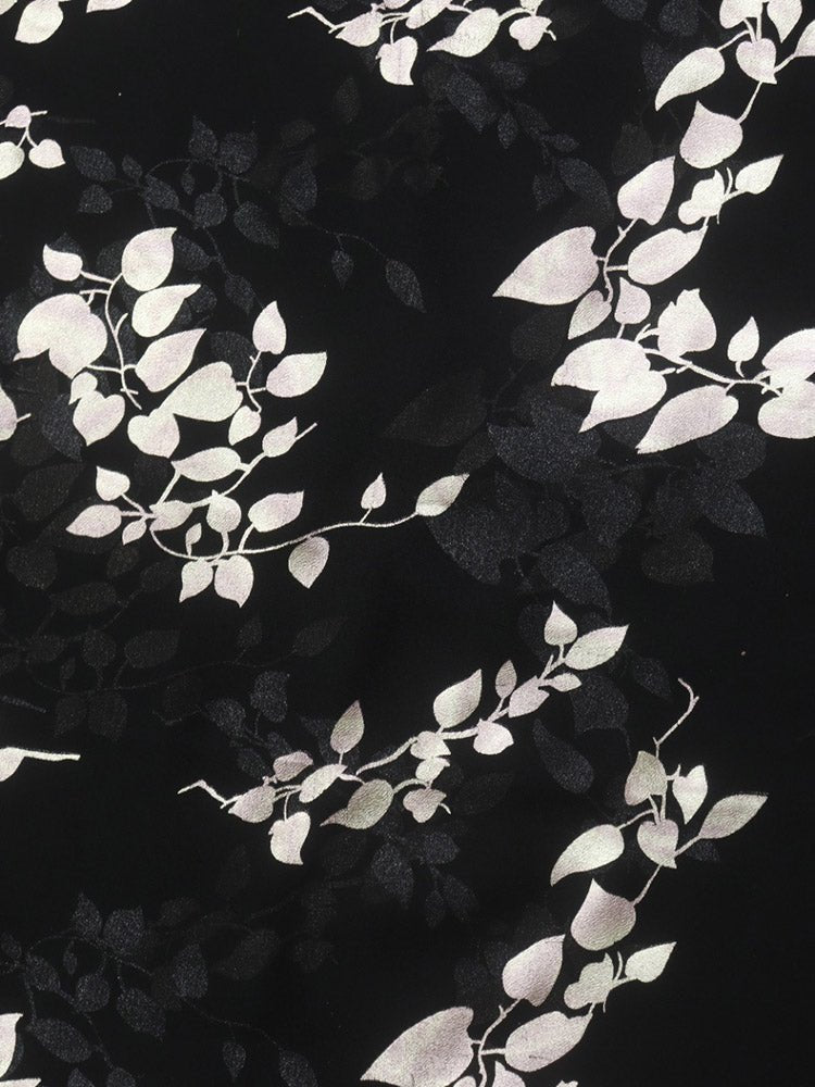 Black Trendy Foil Print Georgette Fabric (0.5 Mtr) - Luxurion World
