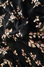 Black Trendy Foil Print Georgette Fabric (1 mtr) - Luxurion World
