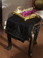 Black Trendy Organza Mirror Work Dupatta - Luxurion World