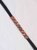 Stylish Black and Orange Rhinestone Elastic Belt for Women - Luxurion World