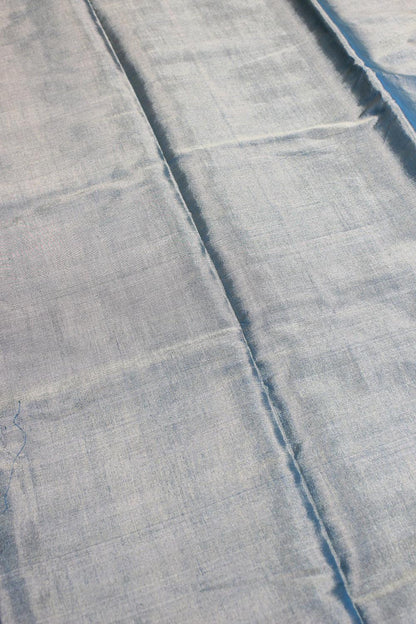 Blue And Golden Shot Color Chanderi Tissue Silk Fabric ( 1 Mtr ) - Luxurion World