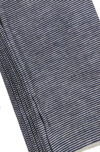 Blue And Grey Pure Linen Stripes Design Fabric ( 1 Mtr ) - Luxurion World
