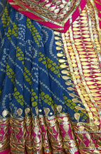 Blue And Pink Gota Patti Georgette Saree - Luxurion World