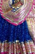 Blue And Pink Gota Patti Georgette Saree - Luxurion World