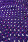 Blue Banarasi Bandhani Chiniya Silk Fabric ( 2.5 Mtr ) - Luxurion World