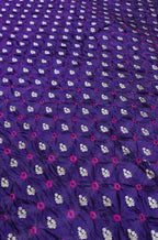 Blue Banarasi Bandhani Chiniya Silk Fabric ( 2.5 Mtr ) - Luxurion World