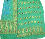 Blue Banarasi Bandhani Pure Georgette Three Piece Unstitched Suit Set - Luxurion World