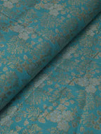 Blue Banarasi Brocade Silk Fabric (  1 Mtr ) - Luxurion World