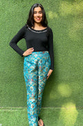 Blue Banarasi Kim Khwab Pant - Luxurion World