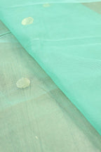 Blue Banarasi Net Booti Design Fabric ( 1 Mtr ) - Luxurion World