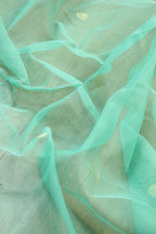 Blue Banarasi Net Booti Design Fabric ( 1 Mtr ) - Luxurion World