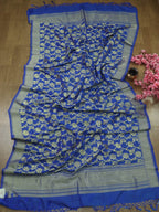 Stunning Blue Banarasi Silk Dupatta - Versatile and Elegant! - Luxurion World