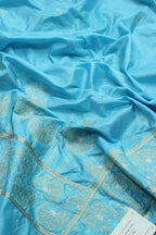 Blue Banarasi Silk Dupatta - Luxurion World