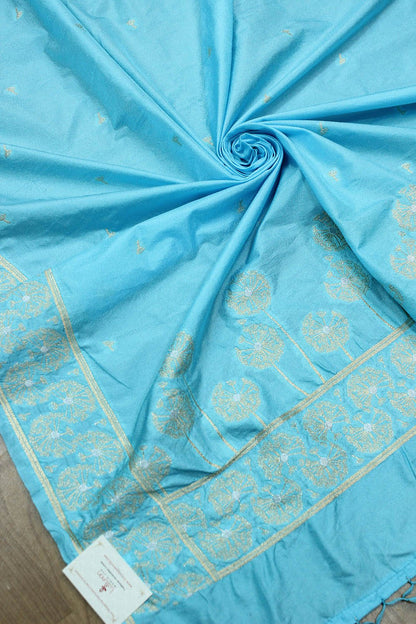 Blue Banarasi Silk Dupatta