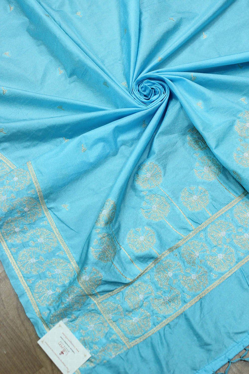 Blue Banarasi Silk Dupatta - Luxurion World