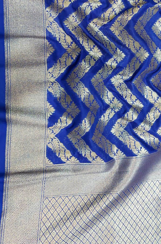 Blue Banarasi Silk Dupatta - Luxurion World